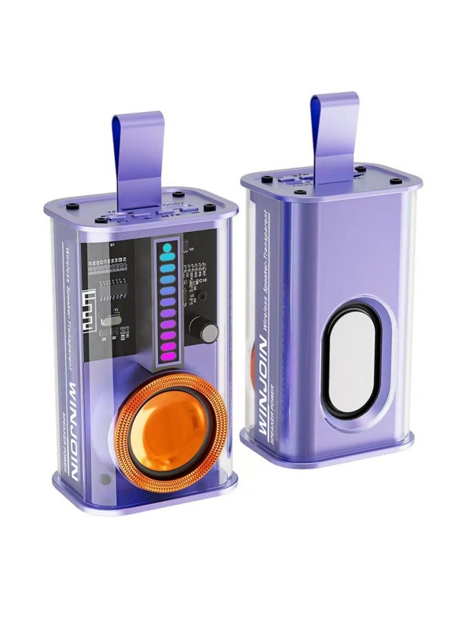 Neutral Transparent Mecha Bluetooth Speaker Small Steel Cannon Wireless Speaker Subwoofer Outdoor Home Lights Small Mini Stereo - Image 1