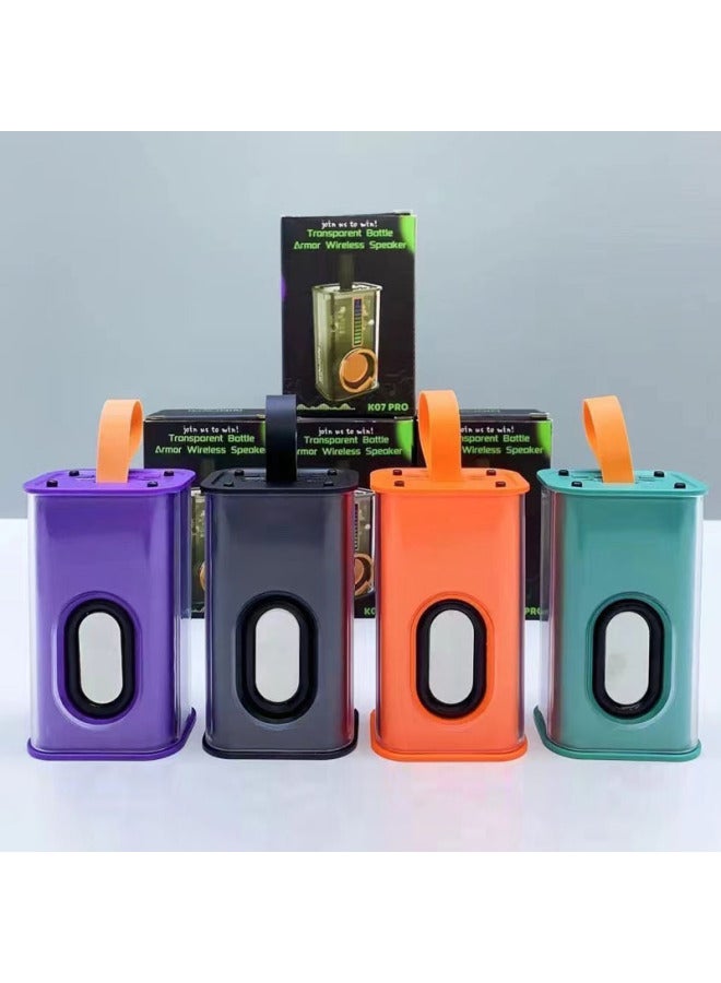 Neutral Transparent Mecha Bluetooth Speaker Small Steel Cannon Wireless Speaker Subwoofer Outdoor Home Lights Small Mini Stereo - Image 3