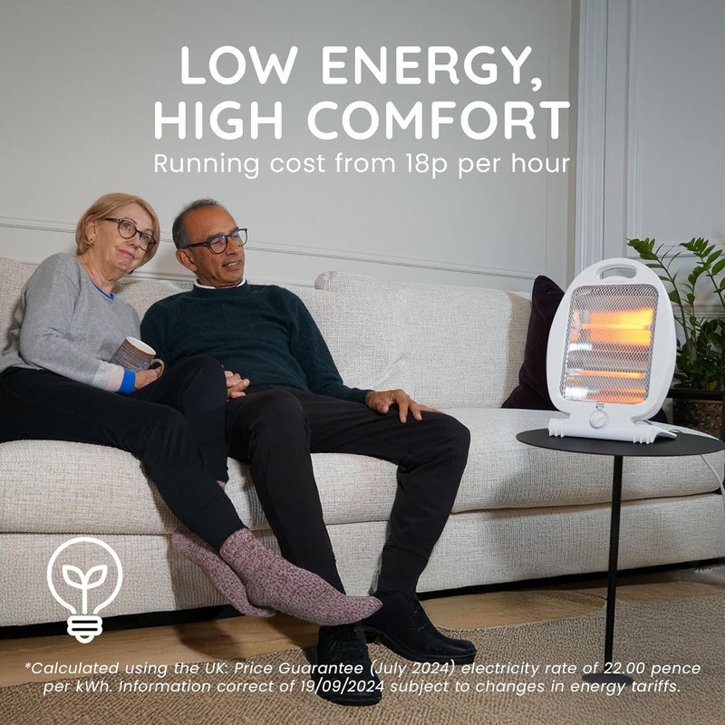دفاية محمولة Portable Halogen Heater – بثلاث إعدادات حرارة وتصميم مدمج بمقبض سهل الحمل، باللون الأبيض - Image 5