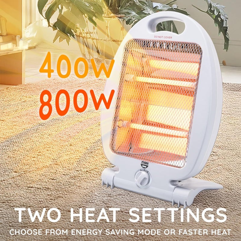 دفاية محمولة Portable Halogen Heater – بثلاث إعدادات حرارة وتصميم مدمج بمقبض سهل الحمل، باللون الأبيض - Image 2