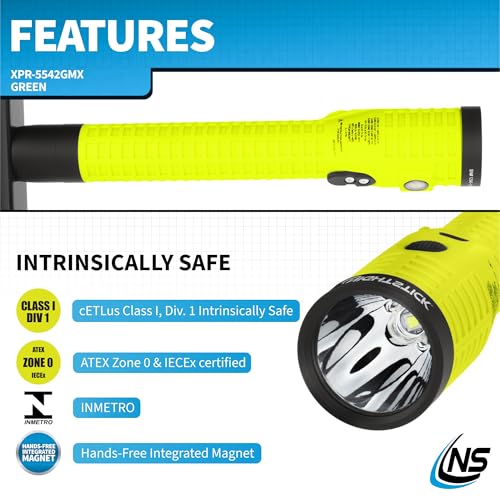 Nightstick XPR-5542GMX Intrinsically Safe Rechargeable Dual-Light Flashlight with Magnet, Green/Black - Image 5