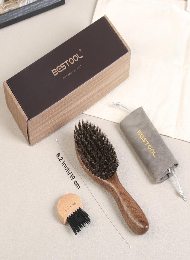 BESTOOL Hair Brush,Natural Walnut Wood & Boar Bristle Hair Brushes for Women Men and Kids to Enhance Shine and Texture,Slick Back Hairbrush for Thin,Fine and Medium Hair - Image 3