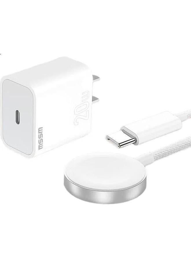 Mssm Compatible Apple Watch Charger , Apple Iwatch 10/9/8/se Magnetic Fast Charging Dock Charger + Type-c Charging Headset Set - Image 2