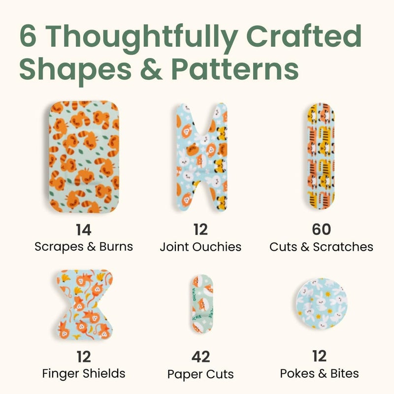 Cupkin Adhesive Bandages for Toddlers and Big Kids Heal in Style with Fun Colorful Designs Perfect for Boys and Girls Comes in Reusable Cute First Aid Kit Metal Tin Wild Animals 152 Count - Image 5