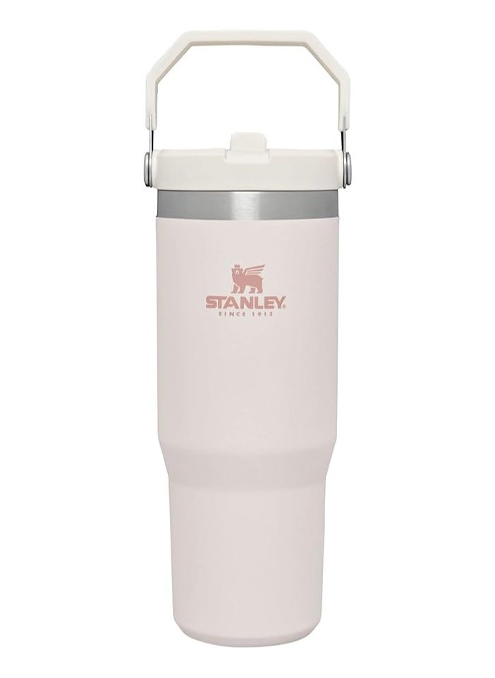Stanley - IceFlow Stainless Steel Tumbler 30oz, Leak-Resistant, Vacuum Insulated Water Bottle with Straw, Keeps Drinks Cold for 12 Hours or Iced for 2 Days, Ideal for Home, Office, or Travel, Cream - Image 1