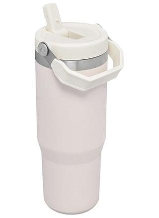 IceFlow Stainless Steel Tumbler 30oz, Leak-Resistant, Vacuum Insulated Water Bottle with Straw, Keeps Drinks Cold for 12 Hours or Iced for 2 Days, Ideal for Home, Office, or Travel, Cream - view 2