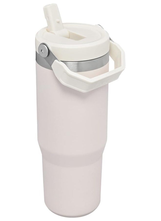 Stanley - IceFlow Stainless Steel Tumbler 30oz, Leak-Resistant, Vacuum Insulated Water Bottle with Straw, Keeps Drinks Cold for 12 Hours or Iced for 2 Days, Ideal for Home, Office, or Travel, Cream - Image 1