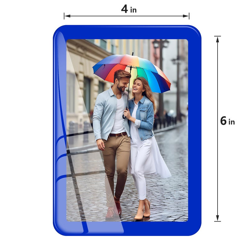 Bluesun 4x6 picture frame blue  picture frames glass  hanging picture frame  Matted for wall and tabletop Decor (4x6  blue) - Image 3