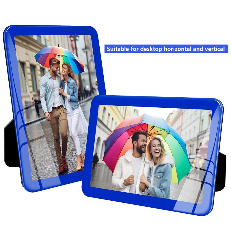 Bluesun 4x6 picture frame blue  picture frames glass  hanging picture frame  Matted for wall and tabletop Decor (4x6  blue) - Image 2
