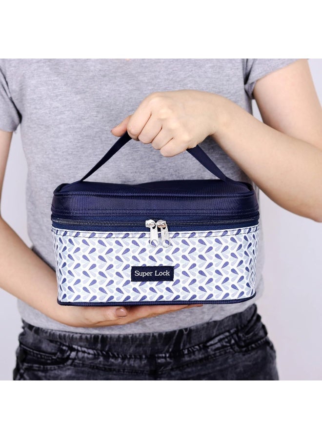 Orchid Super Lock 4 Pieces Food Storage Container With Temperature Storage Bag Set Mixed Patterns Meal Prep Containers With Lids Rice Box Tiffin Box For Office  - Image 2