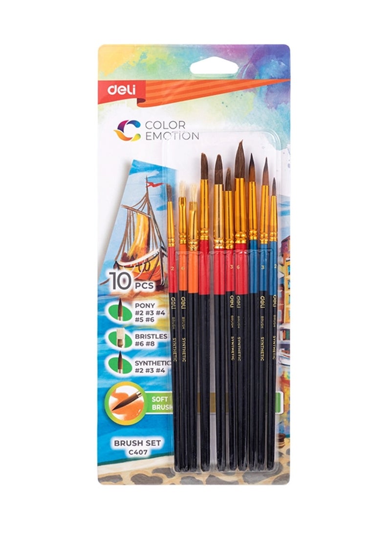 Deli 10-Piece Multi Purpose Soft Brush Set - Image 1