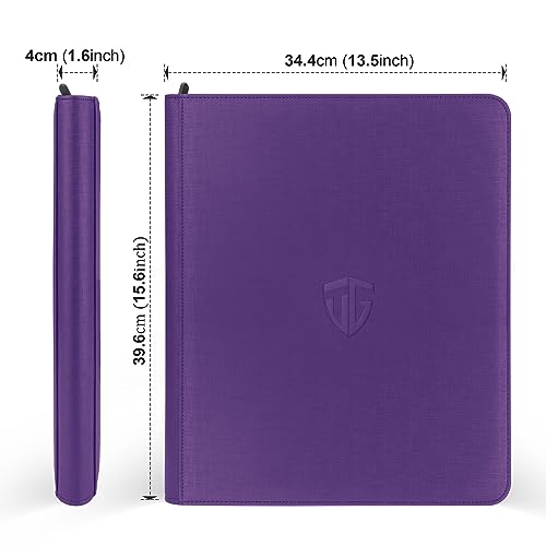 TCGUARD Toploader Binder,Holds 216 Toploaders,9 Pocket Top Loader Binder with Sleeves for 3"x4" Rigid Toploaders Hard Cases,Top loader Binders for TCG, MTG Card Binder, Trading Cards Binder(Purple) - Image 5