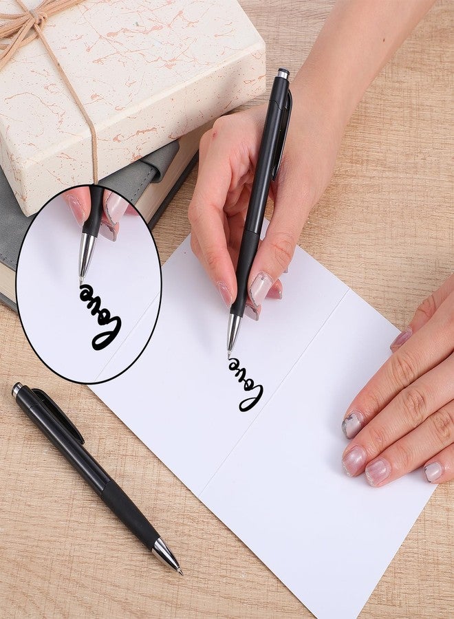 MBAIYO 8Pcs Black Ballpoint Pens 0.7mm, Black Ink Ball Point Pens Retractable Writing Pen with Soft Grip for Smooth Writing Office Home Supplies and Gifts - Image 5
