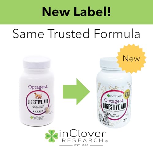 In Clover InClover Optagest Natural Digestive Aid, Organic Prebiotics & Enzymes Supplement Powder for Dogs and Cats - Promotes Healthy Stools, Less Gas, Optimal Nutrient Absorption, Intestinal Balance, 3.5oz - Image 2