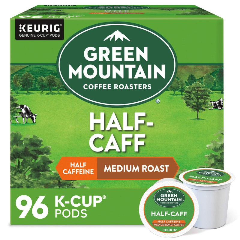 Green Mountain Coffee Roasters Half Caff Coffee Keurig SingleServe KCup pods Medium Roast 96 Count