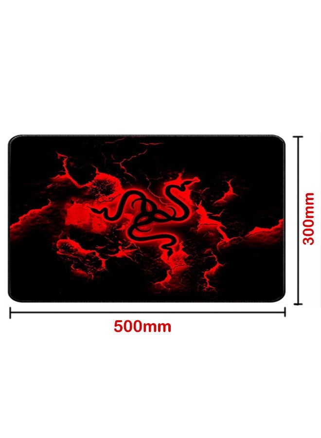Taimi Gaming Mouse and Keyboard Pad with Snake Design 500x300x3 mm Black/Red  - Image 2