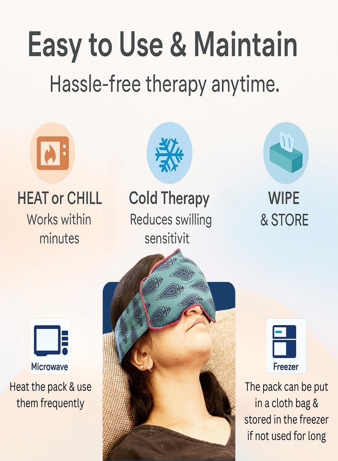 Aksobha Eye Mask for Puffy Eyes, Dark Circles & Sleep Relief | Handmade Eye Mask Hot & Cold Therapy Pack with Adjustable Strap | Microwaveable, in (Assorted Colours) Eco-Friendly, Plastic & Chemical-Free - Image 4