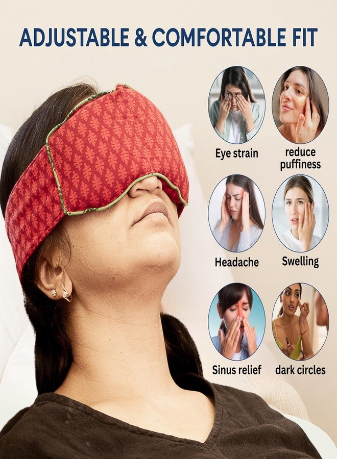 Aksobha Eye Mask for Puffy Eyes, Dark Circles & Sleep Relief | Handmade Eye Mask Hot & Cold Therapy Pack with Adjustable Strap | Microwaveable, in (Assorted Colours) Eco-Friendly, Plastic & Chemical-Free - Image 3