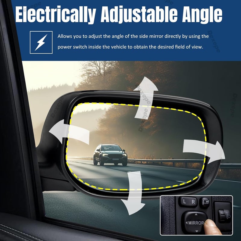 Dexepe Passenger Side Mirror Assembly for Toyota Corolla 2009-2013 - Non-heated Power Adjustable Glass - Image 3