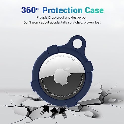 KACA Silicone Case Compatible with Apple AirTag - Full Protection, Keychain Included, Slim and Simple Design, Premium Food Grade Silicone, Scratch-Free, Safe for Kids and Pets [Blue] - Image 4