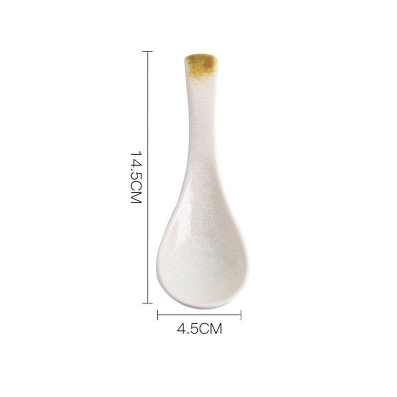 6Pcs Japanese Ceramic Soup Spoons Kitchen Serving Ladles Assorted Colors - Image 3