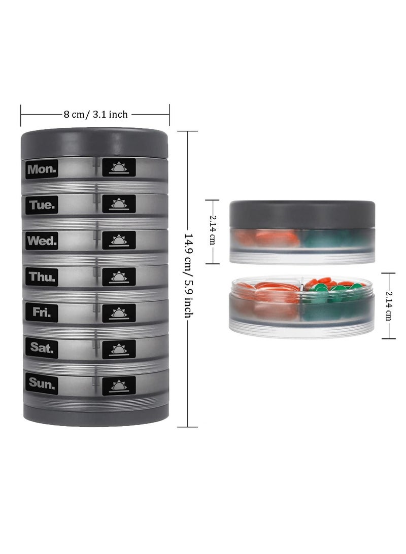Weekly Pill Organizer 7 Layers Pill Case 4 Times a Day Sorter with APP Reminder - Image 2