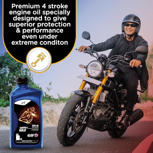 ELF - Moto 4 Gold 20W-40 | API SN, JASO MA2 | Semi- Synthetic Bike Engine Oil | Anti-clutch Slippage formula - 1L - Image 4