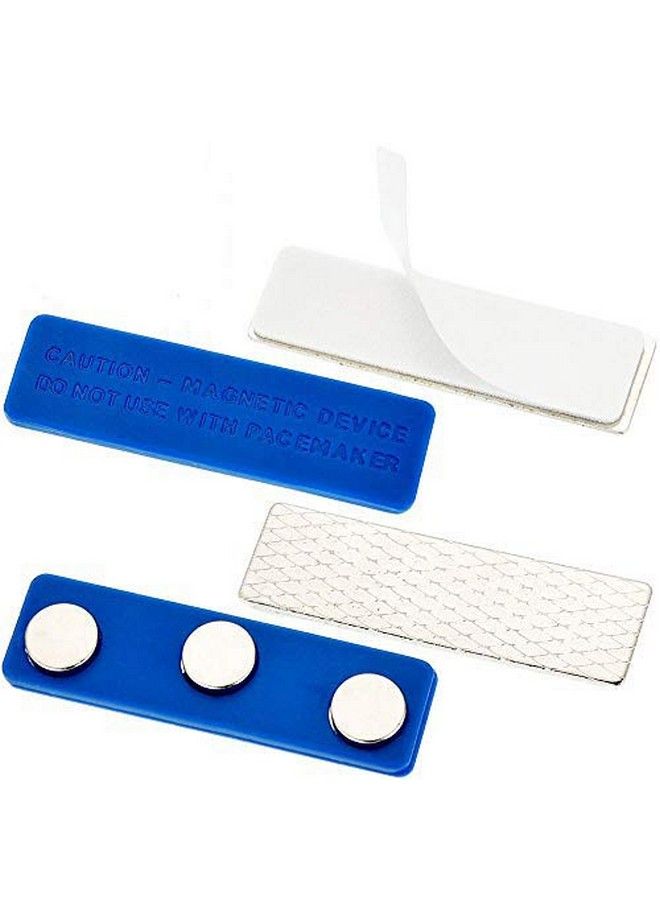 ONWON 10 Pieces Name Badge Magnets Magnetic Name Tag Holders Id Fastener Clip With Three Premium Strength Neodymium Magnets And Adhesive Backing No Holes In Your Fine Jackets Or Shirts Navy Blue - Image 1