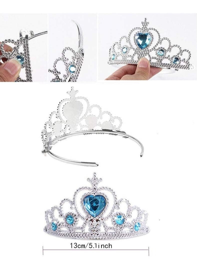 Captaintech Tutu Crown Suit for Girls, Princess Dress Up Sequined Mesh Skirt Tutu Crown Accessories Tiara, Girls Costumes for Birthday Party, Prom, Gift 10 Pcs  - Image 3