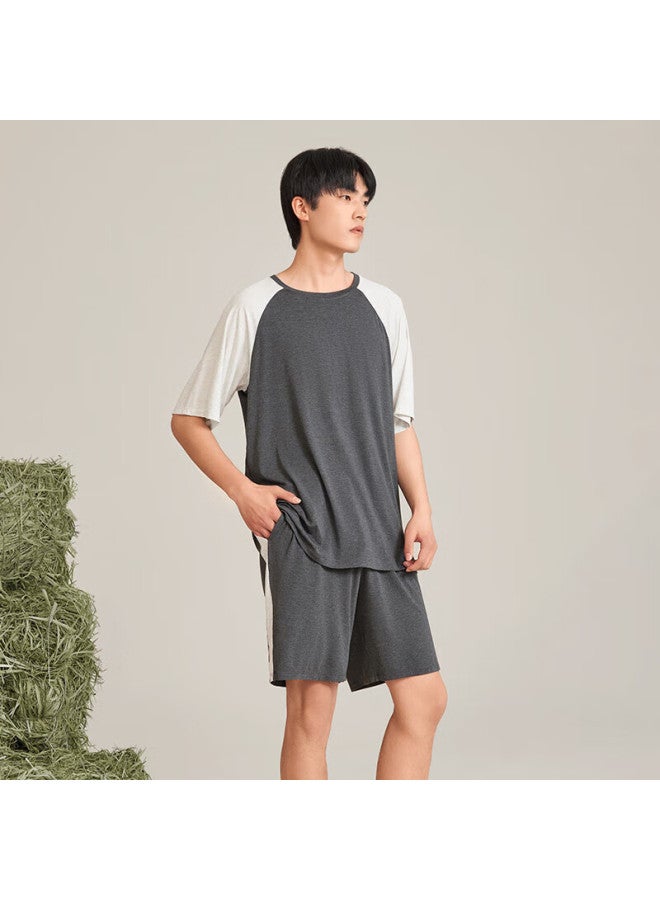 Agentmuse Naked Feel Pajamas For Men, Loose And Breathable, Modal Ultra-soft Home Wear Set 807nt Moonlight Black L