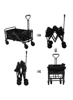 Cady One 5 Inch Outdoor Folding Travel Cart with Removable Fabric, Festival Garden Camping Picnic Cart, Maximum Loading 200 kg, Portable Transport Trailer, Black  - Image 2