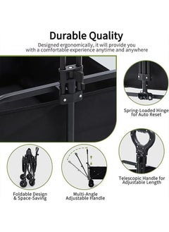 Cady One 5 Inch Outdoor Folding Travel Cart with Removable Fabric, Festival Garden Camping Picnic Cart, Maximum Loading 200 kg, Portable Transport Trailer, Black  - Image 4