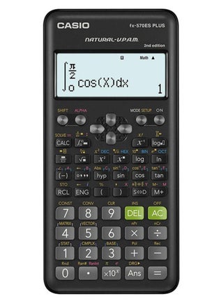 آلة حاسبة طراز Fx-570Es بلس الإصدار الثاني أسود