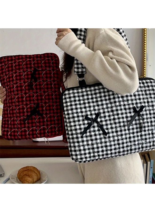 Red 11 Inch Stylish Durable Polyester Laptop Bag For iPad Notebooks Adjustable Strap - Image 2