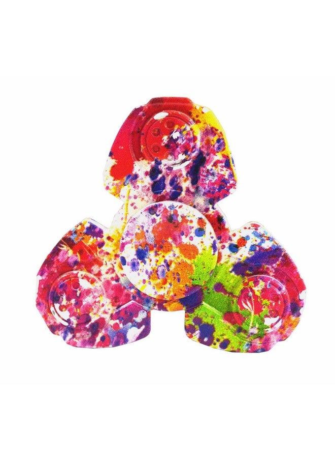 Premsons - Premsons® Hand Spinner Desk Toy - High Speed Smooth Finger Spin Sensory Fidget Stress Relief Game Play for Kids & Adults - Birthday Party Gift - Combo - Rainbow Splash Triangular Head + Grey Football - Image 1
