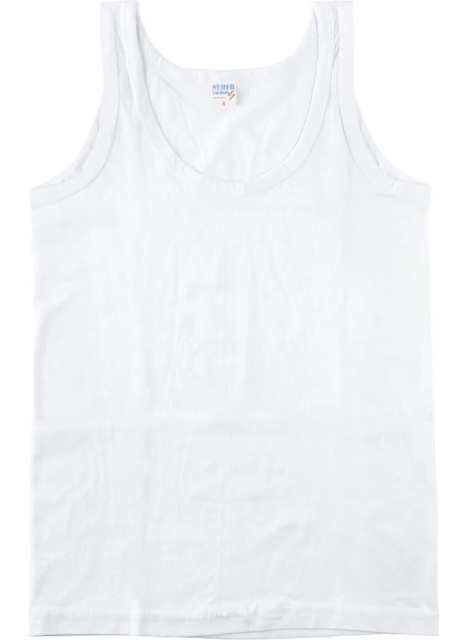 Seher Yıldızı Seher Boy's Cotton Suspender Undershirt - 12 Pieces