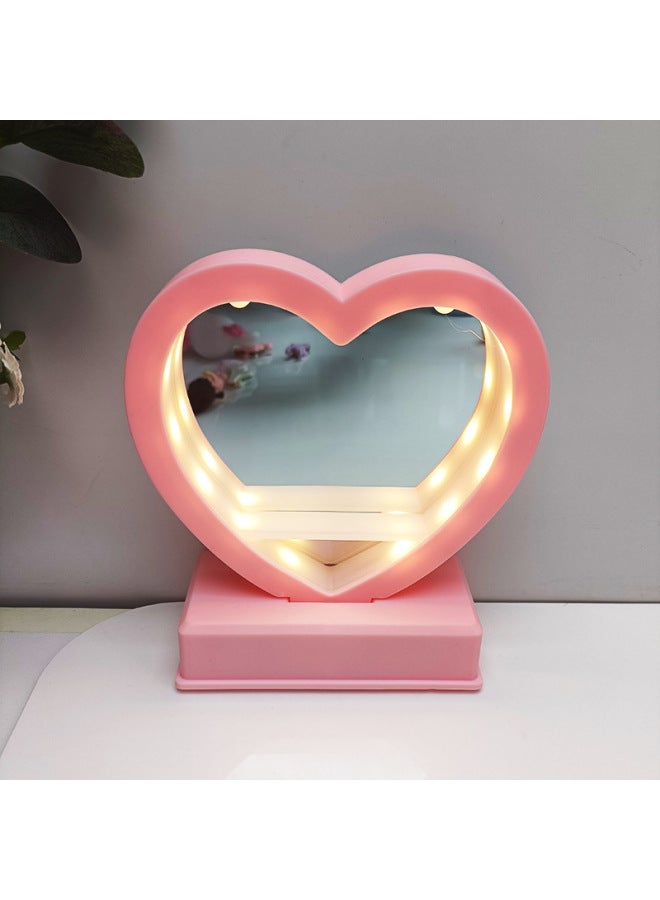 Creative Love Night Light Mirror Dressing Mirror Children's Handmade DIY Main Body Girls Practical Gift With Mirror Night Light