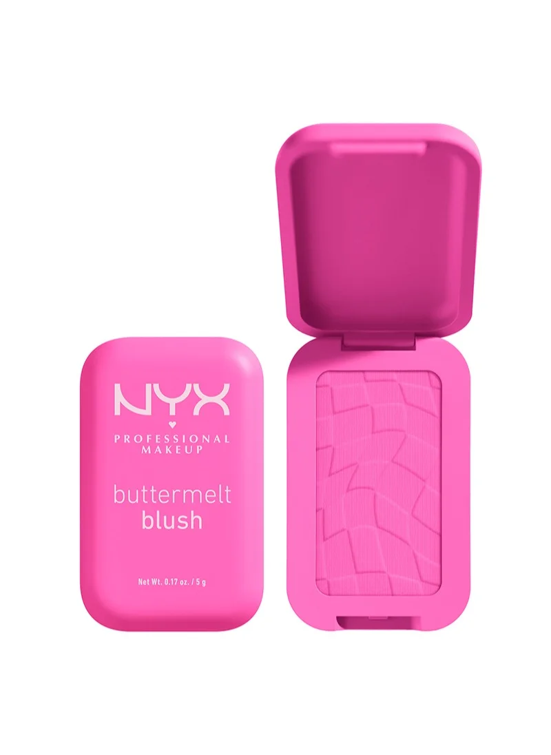 NYX PROFESSIONAL MAKEUP NYX Professional Makeup Buttermelt Blush, Powder Blush, up to 12 H Wear, Fade & Transfer Resistant, My Butta Half.