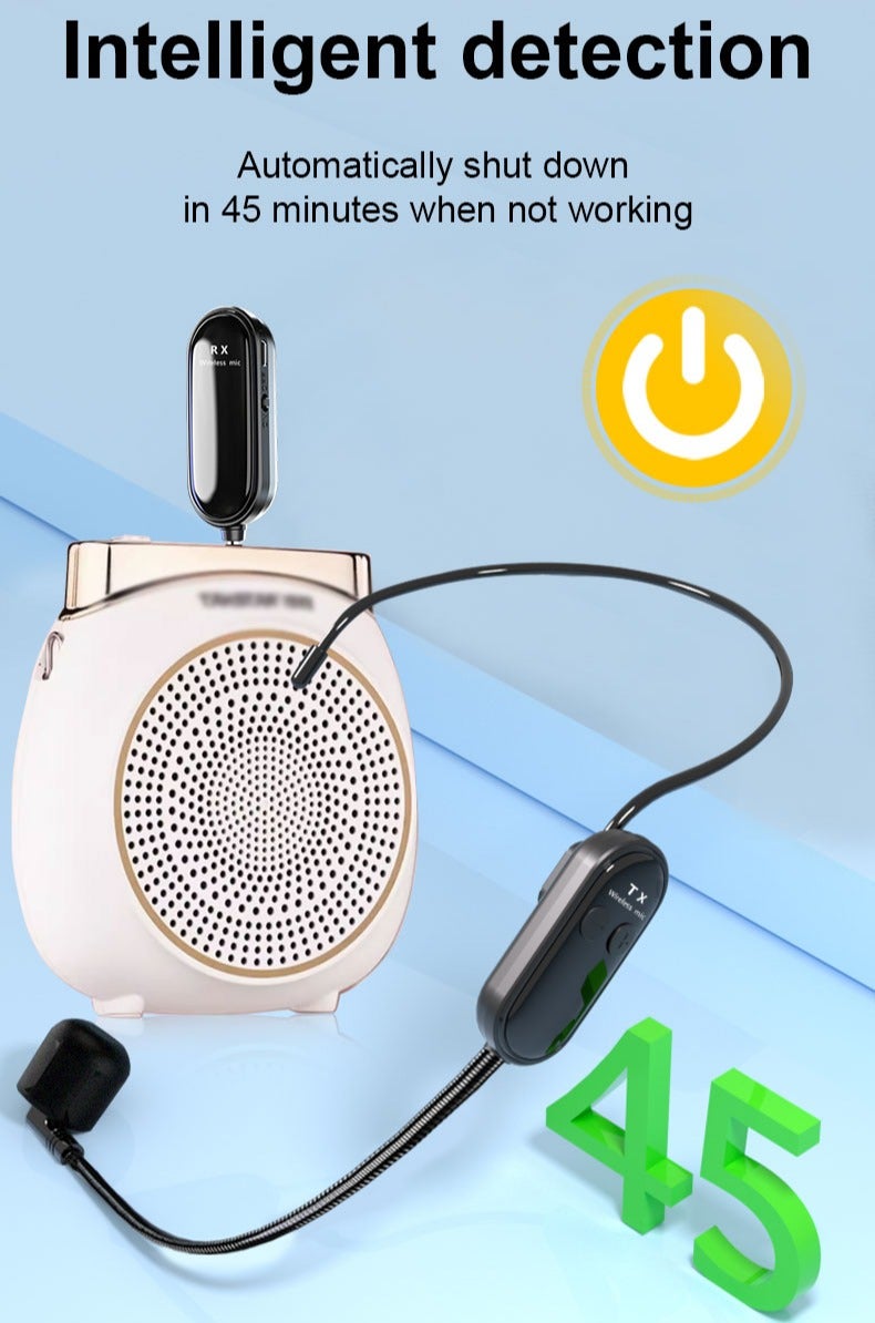 ميكروفون رأس لاسلكي 2.4G للمعلمين والمرشدين – قابل للفصل، مدى طويل (30M)، خالٍ من الضوضاء، اقتران تلقائي، بطارية تدوم 6-8 ساعات – متوافق مع أنظمة الصوت ومكبرات الصوت - Image 5