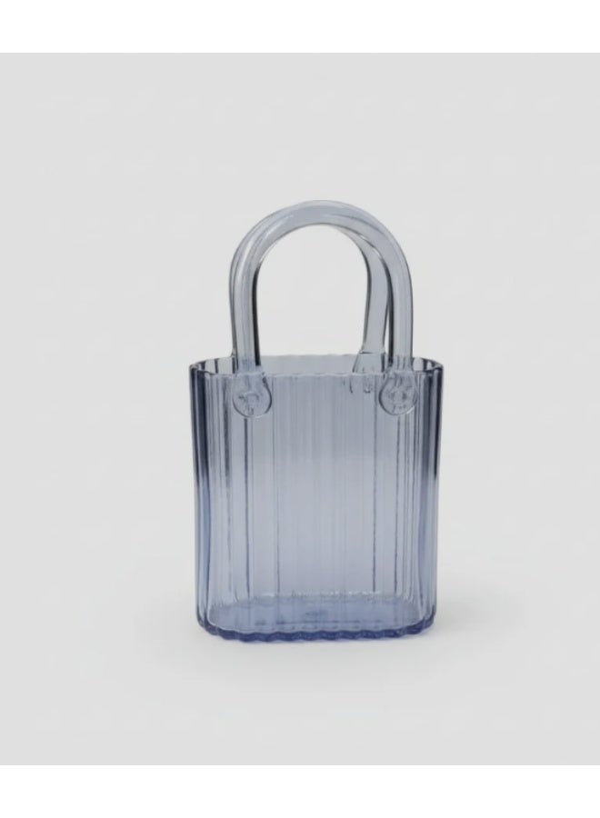 AKDC Transparent Blue Glass Bag-Shaped Designer Vase – 23×13 cm - Image 2