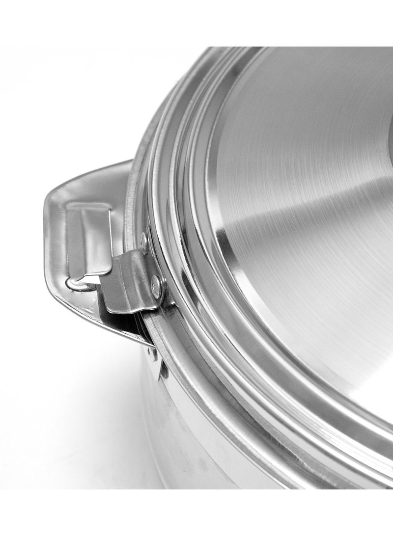 Stride 5000ml Premium Stainless Steel Silver Touch Casserole Hotpot Set for Elegant Dining, Large Capacity Insulated Food Warmer Thermal Serving Dish with Secure Lid and Handles - Image 5