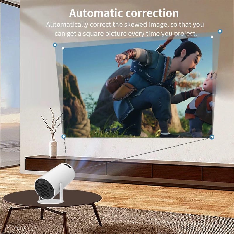 AUN Free Style Pro Smart Projector by , 270° Rotatable Projector for Home 4K & 1080p Support, 8400L, Android 11 YouTube Builtin Apps 5G WiFi Auto Keystone 720p Native, 3W Speaker 176" Screen - Image 5