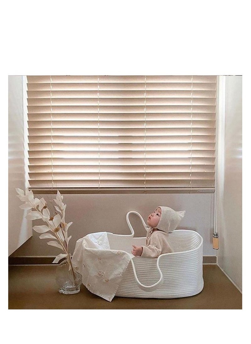 Portable Woven Baby Carrying Basket Nordic Cotton Rope Baby Carrying Basket