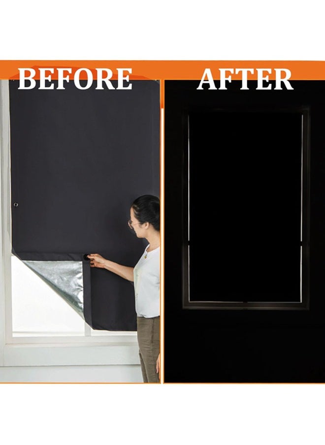 Hihonor - Easy-Going 100% Blackout Blind Suction Cup Curtain for Bedroom, Roof Windows, Office Windows, Baby Travel Curtain Window Shades and Blinds Sunshade for Car (Black, 24WX37L in) - Image 1