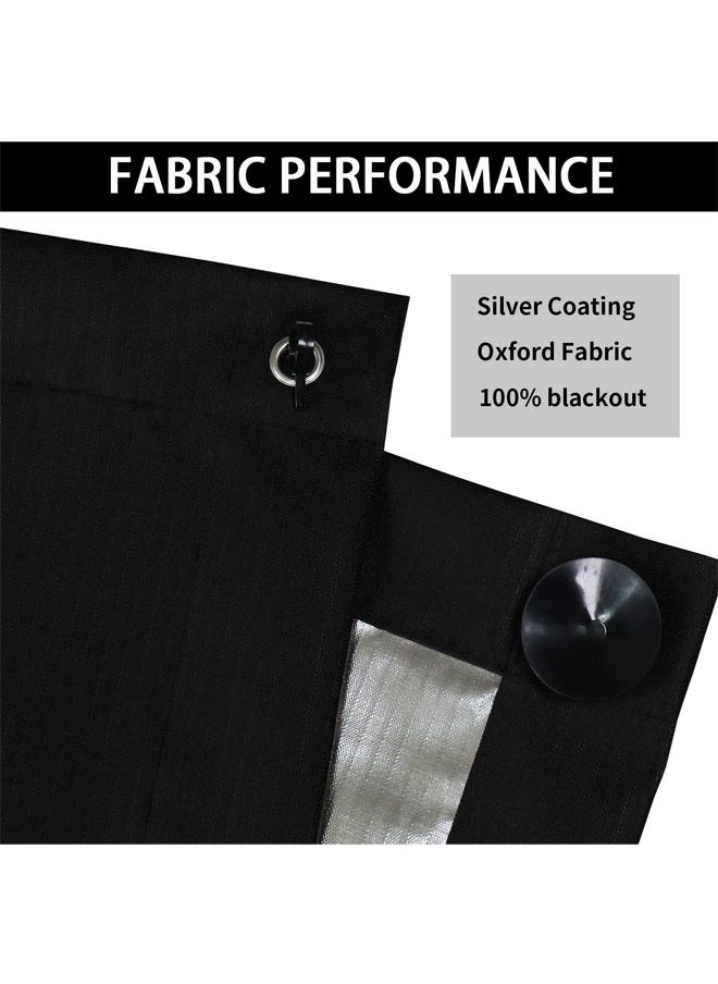 Hihonor - Easy-Going 100% Blackout Blind Suction Cup Curtain for Bedroom, Roof Windows, Office Windows, Baby Travel Curtain Window Shades and Blinds Sunshade for Car (Black, 24WX37L in) - Image 1