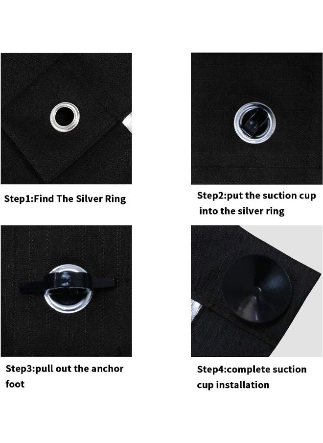 Hihonor - Easy-Going 100% Blackout Blind Suction Cup Curtain for Bedroom, Roof Windows, Office Windows, Baby Travel Curtain Window Shades and Blinds Sunshade for Car (Black, 24WX37L in) - Image 1