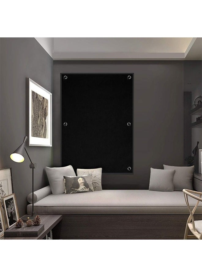 Hihonor - Easy-Going 100% Blackout Blind Suction Cup Curtain for Bedroom, Roof Windows, Office Windows, Baby Travel Curtain Window Shades and Blinds Sunshade for Car (Black, 24WX37L in) - Image 1