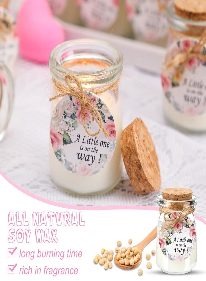 Threlaco 20 Pcs Baby Shower Favors Party Candle Lavender Scented Glass Mason Jar Wax Candle Bulk for Guests Girl Boy Gender Reveal Party Gifts(Pink,Flower) - Image 5