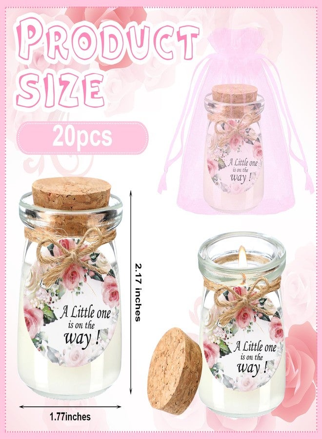 Threlaco 20 Pcs Baby Shower Favors Party Candle Lavender Scented Glass Mason Jar Wax Candle Bulk for Guests Girl Boy Gender Reveal Party Gifts(Pink,Flower) - Image 4