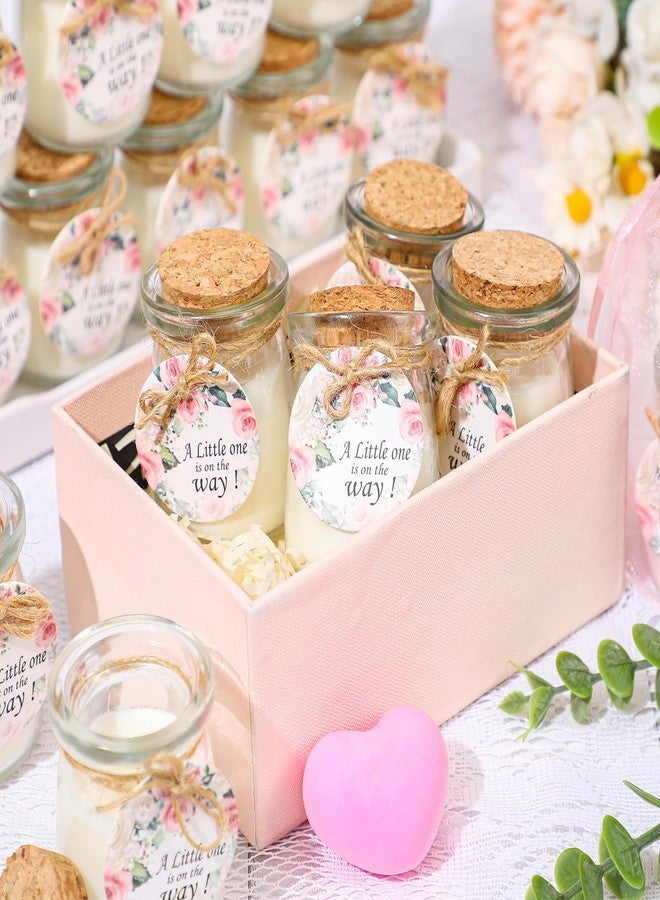 Threlaco 20 Pcs Baby Shower Favors Party Candle Lavender Scented Glass Mason Jar Wax Candle Bulk for Guests Girl Boy Gender Reveal Party Gifts(Pink,Flower) - Image 3
